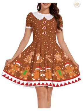 Ugly Christmas Dress Women Knee Length A-Line Pull On Holiday Party